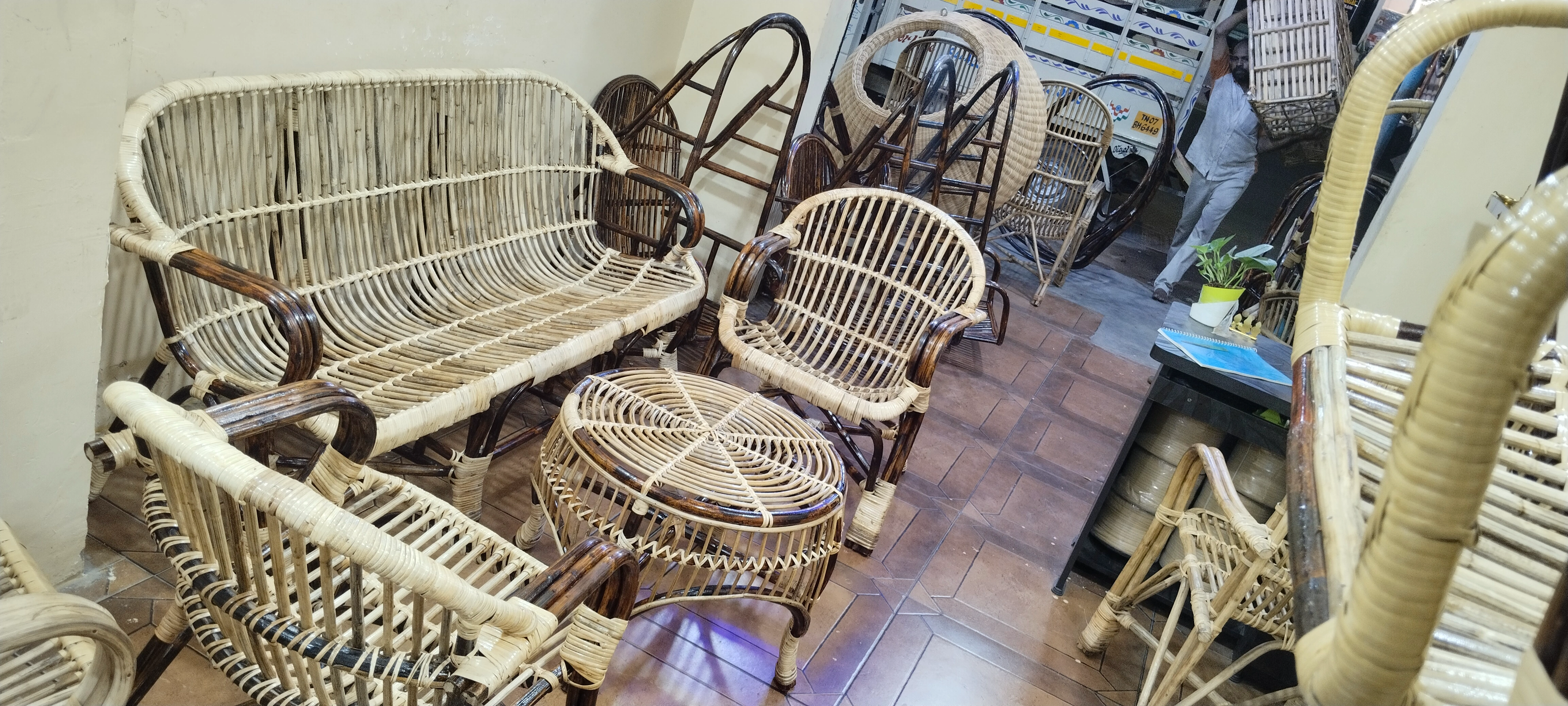 Standard Cane Sofa Set - Living Room Furniture Chennai